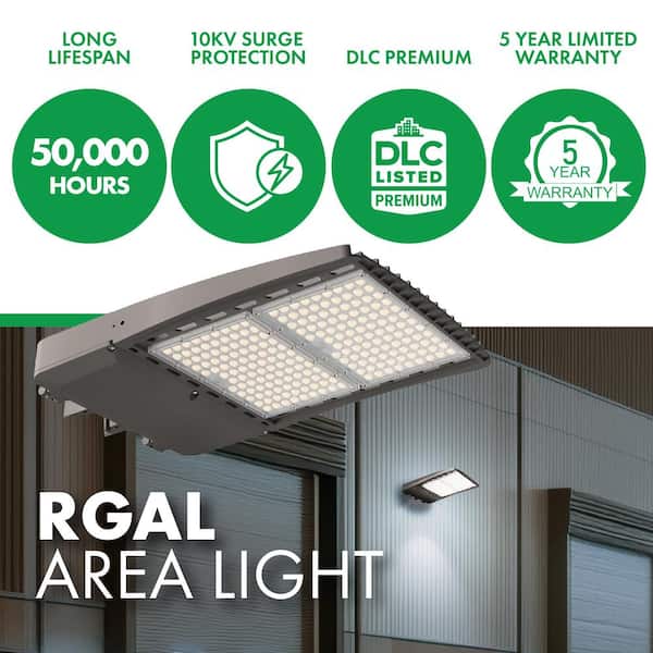 1000- Watt Equivalent Integrated LED Bronze Weather Resistant Area Light, 5000K