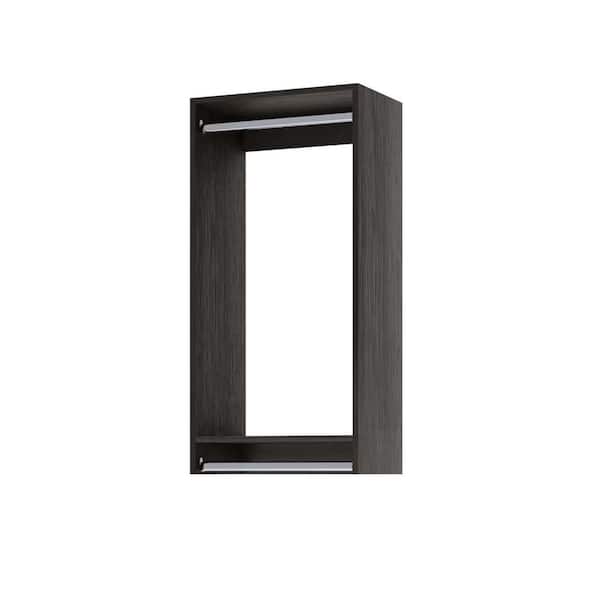 MODULAR CLOSETS Vista Collection 34.5 in. W Grey Closet Kit Double Hanging Wall Mounted 2-Shelf Wood Closet System