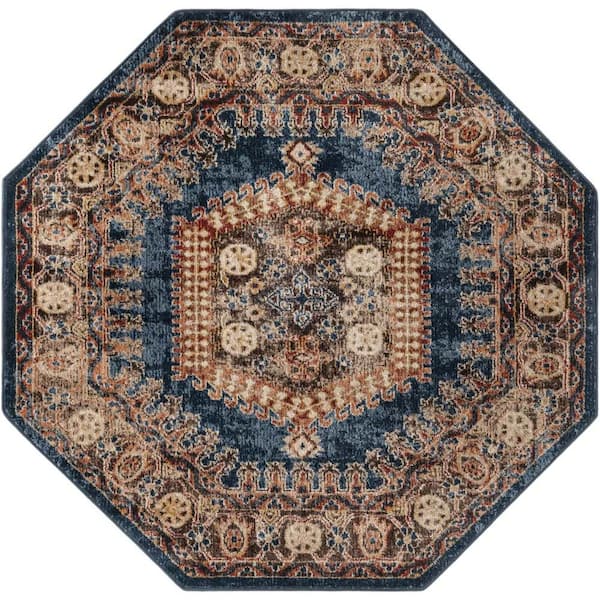 Unique Loom Utopia Larissa Blue 5' 3 x 5' 3 Area Rug