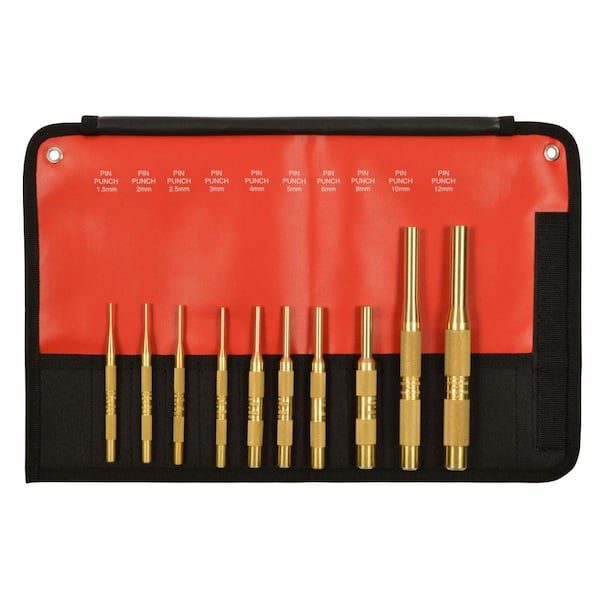 Brass Metric Pin Punch Set (10-Piece)