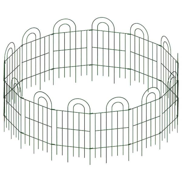 Tunearary 32 in. Outdoor DIY Modular Galvanized Rust-Proof Wire Garden Fence Panel Trellis, Green (14-Pack)