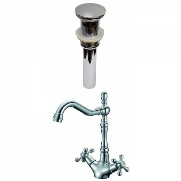 Unbranded Roxy Single Handle High Arc Deck Mount Bathroom Faucet with Deckplate Included in Chrome 5 in. W 16GS-29475