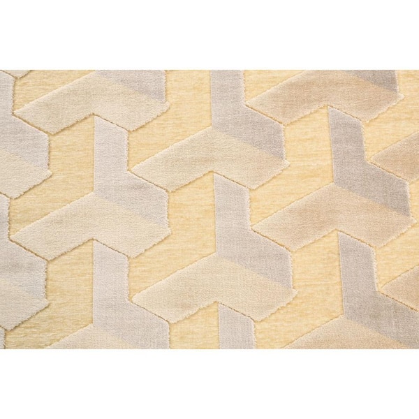 2 x 8 Tan, Gray Geometric Runner Rug