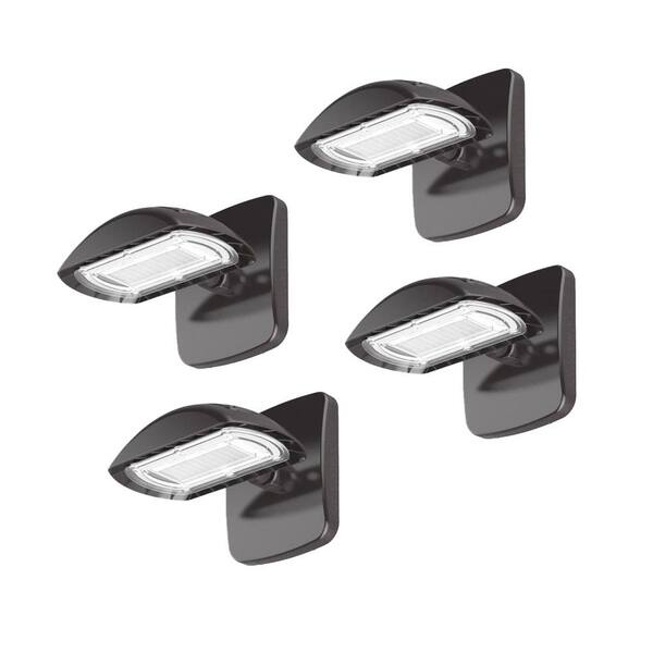 Commercial Electric 200-Watt Equivalent LED Flood Light with Wall Mount Kit, 3000 Lumens, Outdoor Security Lighting (4-Pack)