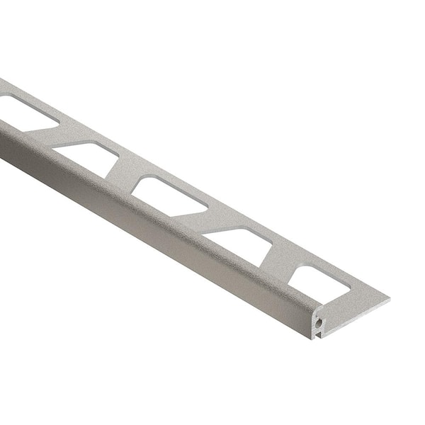 Schluter Jolly Greige Textured Color-Coated Aluminum 0.438 in. x 98.5 in. Metal L-Angle Tile Edge Trim
