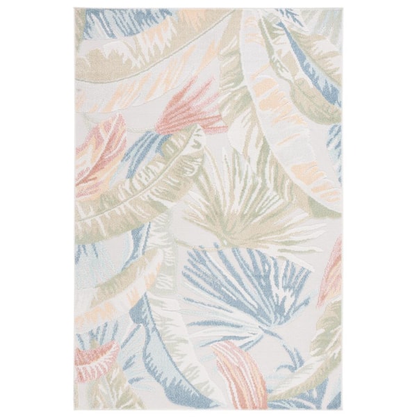 SAFAVIEH Sarasota Light Green/Beige 5 ft. x 8 ft. Floral Area Rug