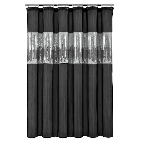 72 in. x 72 in. Night Sky Shower Curtain Black Single