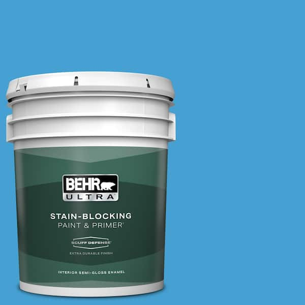 BEHR ULTRA 5 gal. #P500-5 Peaceful River Extra Durable Semi-Gloss Enamel Interior Paint & Primer