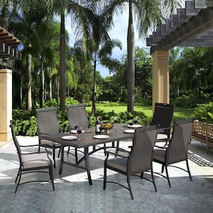 Rusell 7-Piece Aluminum Outdoor Dining Table Set with Cushions
