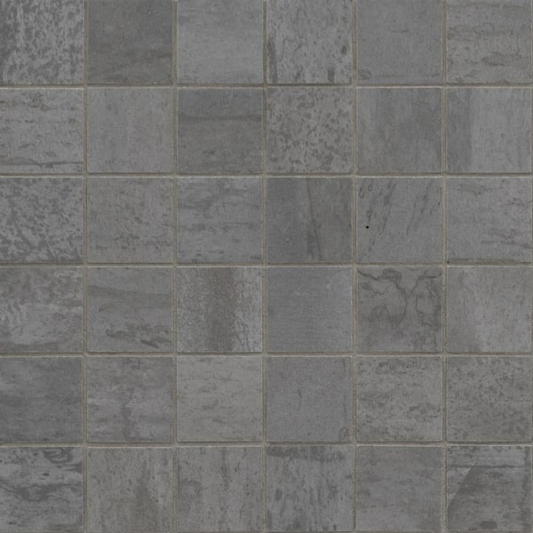 MSI Metallic Steel 2 in. Square 12 in. x 12 in. Matte Porcelain Mesh-Mounted Floor and Wall Mosaic Tile (8 sq. ft./Case)