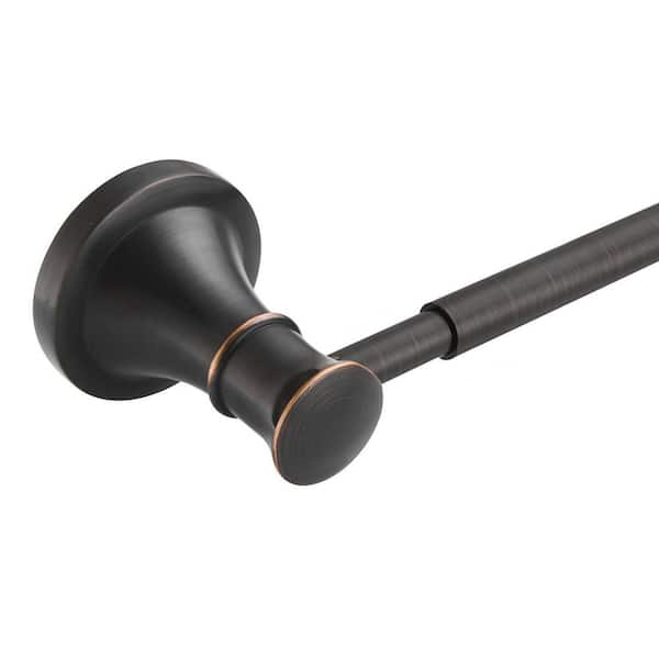 Adjustable 16 to 28 in. Wall Mounted Towel Bar Rack Bath Accessory Stainless Steel Oil Rubbed Bronze Finish