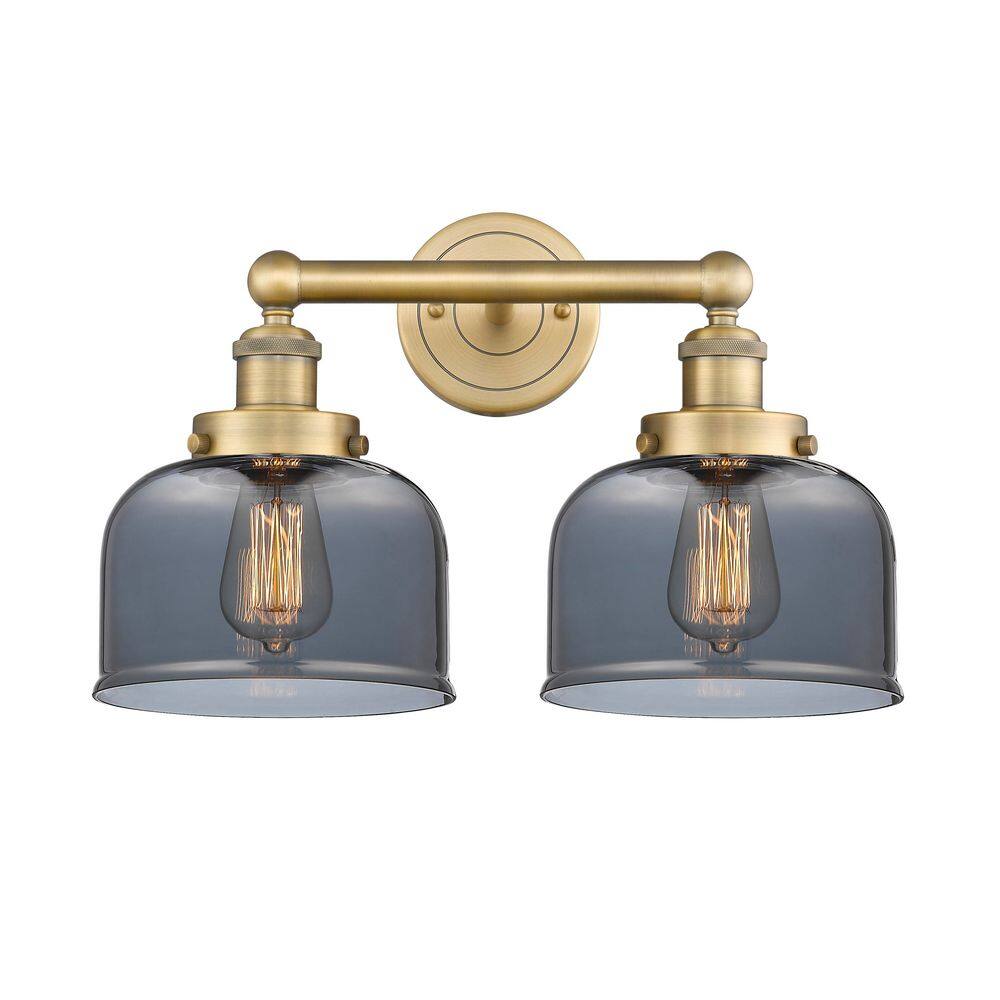 Bell 15.5 in. 2-Light Brushed Brass Vanity Light with Glass Shade price history on PriceWatchPro