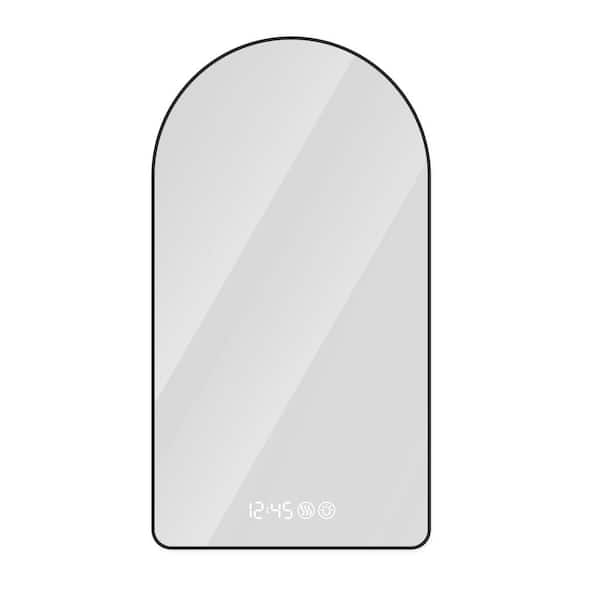 Tradrou Black 28 in. W x 48 in. H Rectangle Metal Framed Wall Mirror