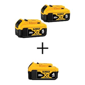 20V MAX XR Premium Lithium-Ion 5.0Ah Battery Pack and 20V MAX XR Premium Lithium-Ion 4.0Ah Battery Pack (2-Pack)