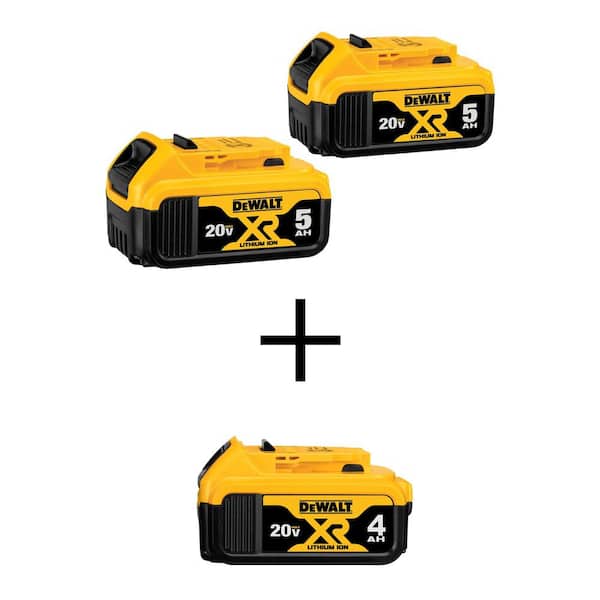 DEWALT 20V MAX XR Premium Lithium-Ion 5.0Ah Battery Pack (2 Pack) DCB205-2  - The Home Depot