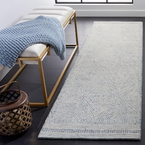 Abstract Ivory/Blue 2 ft. x 4 ft. Geometric Area Rug
