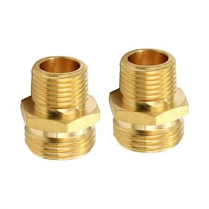 3/4 in. GHT Male x 1/2 in. NPT Male Garden Hose Brass Hose Connector ( 2-Pack )