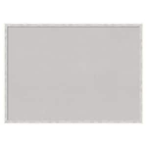 Paige White Silver Wood Framed Grey Corkboard 29 in. x 21 in. Bulletin Board Memo Board