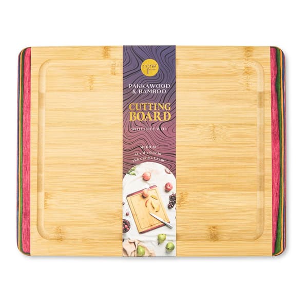Medium Rainbow Pakkawood Stripe Cutting Board