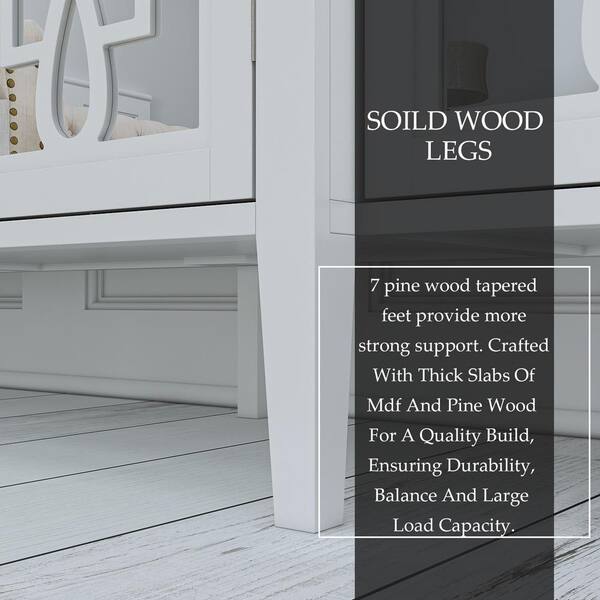 FUFU&GAGA White Wooden Accent Storage Cabinet, Sideboard