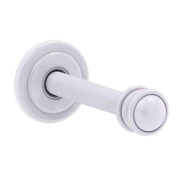 Carolina Collection 3.75 in. Retractable Wall Hook in Matte White Closet Rod