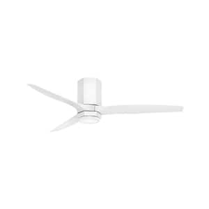 Facet 52.0 in. Indoor/Outdoor Integrated LED Matte White Ceiling Fan with Remote Control