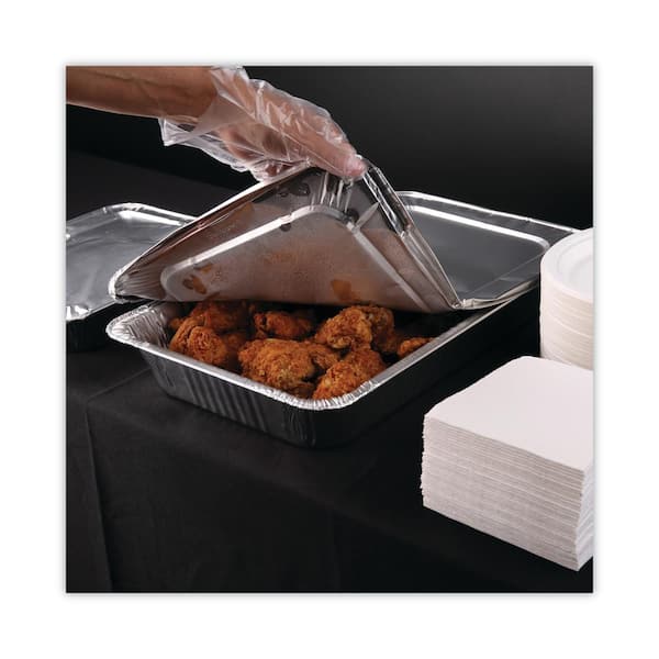 Restaurantware RWM0119S Foil Lux Aluminum Full Size Deep Steam Table Pan - 20 3/4 inch x 12 3/4 inch x 3 1/2 inch - 25 Count Box