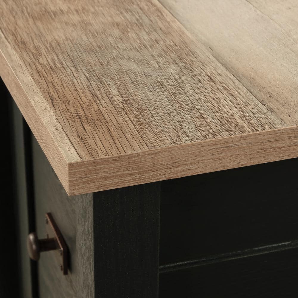 Raven Oak Executive Desk with Drawers and Filing Cabinet