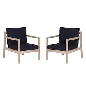 Tryton Midnight Navy Blue and Natural Side Chairs (Set of 2)