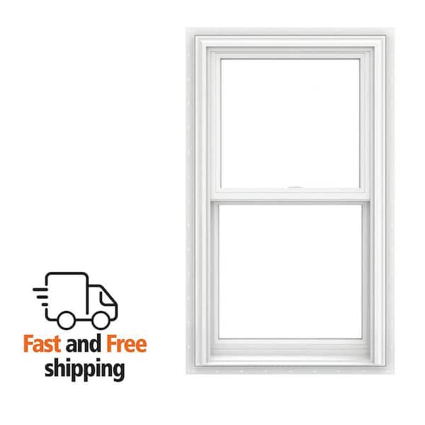 V-2500 30 in. x 40.5 in. White Vinyl Nailfin Double Hung Window with Low E, Argon, Screen, and No Grids