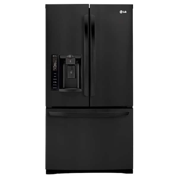 LG 26.8 cu. ft. 3 Door French Door Refrigerator in Smooth Black