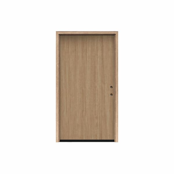 DOORNMORE Blanq 42 in. x 80 in. Left Inswing Mahogany Wood Flush