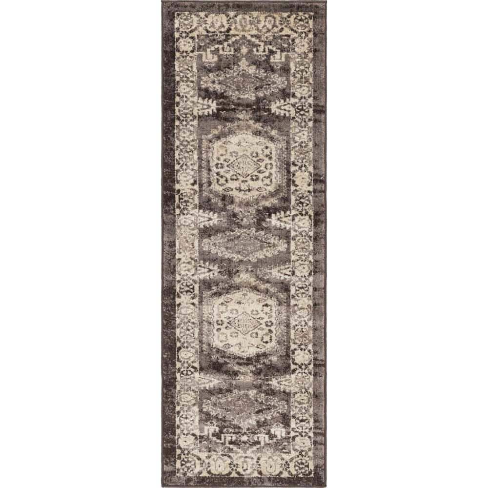 Unique Loom Utopia Larissa Dark Brown 2' 0 x 6' 0 Area Rug 3146632