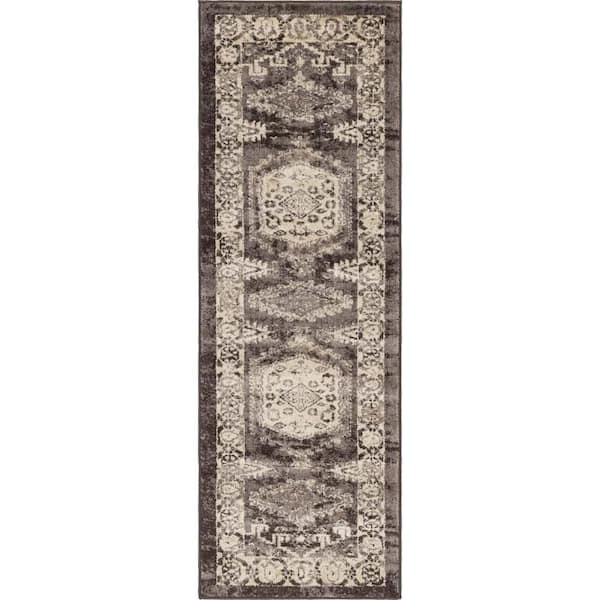 Unique Loom Utopia Larissa Dark Brown 2' 0 x 6' 0 Area Rug 3146632 ...