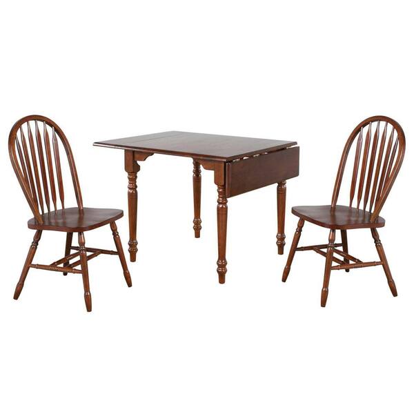 AndMakers Andrews 3Piece Solid Wood Top Distressed Chestnut Brown