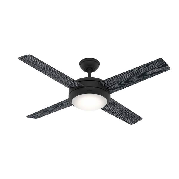 Hunter Marconi 52 in. LED Indoor Matte Black Ceiling Fan with Light Kit and Wall Control