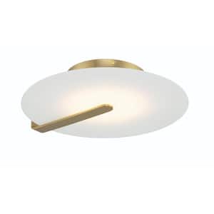 Nuvola 16.75 in. 18-Watt Contemporary White Integrated LED Flush Mount with White Round Shade