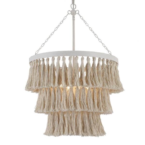 white tassel light shade