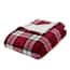 Plush Red Plaid Sherpa Throw Blanket