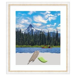 Morgan White Gold Wood Picture Frame Opening Size 20 x 24 in. (Matted To 16 x 20 in.)