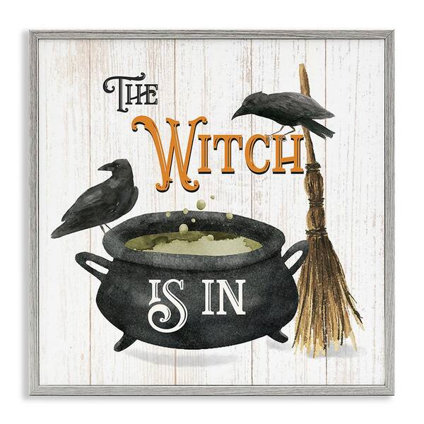 Stupell Industries Witch Cauldron and Crows by Deane Beesley 1 Piece Framed Graphic Print Typography Poster Art Print 12 in. x 12 in.