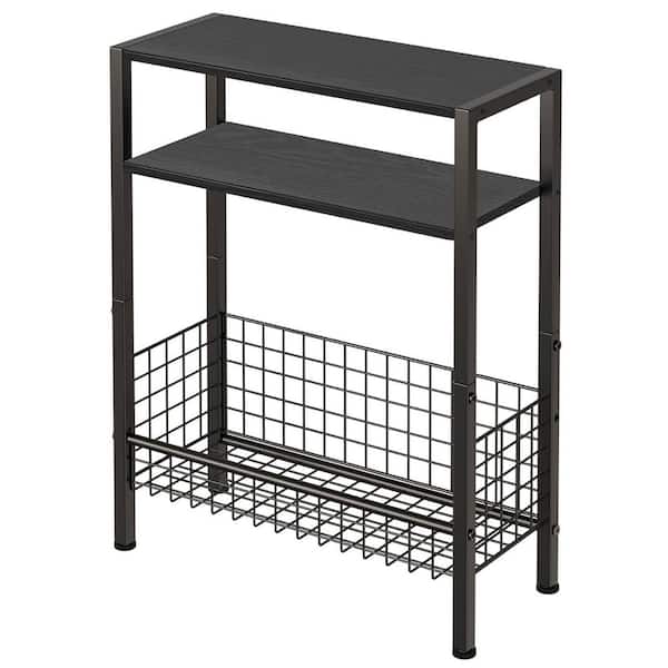Black 17 in. x 22 in. Metal Freestanding Magazine Rack