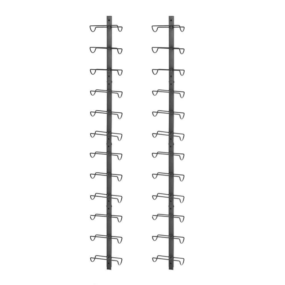 2 Pack 12-Bottle Black 7.2 in. Wall Wine Rack, DIY Detachable Wall Mount Wine Storage Organizer for Dining Room price history on PriceWatchPro