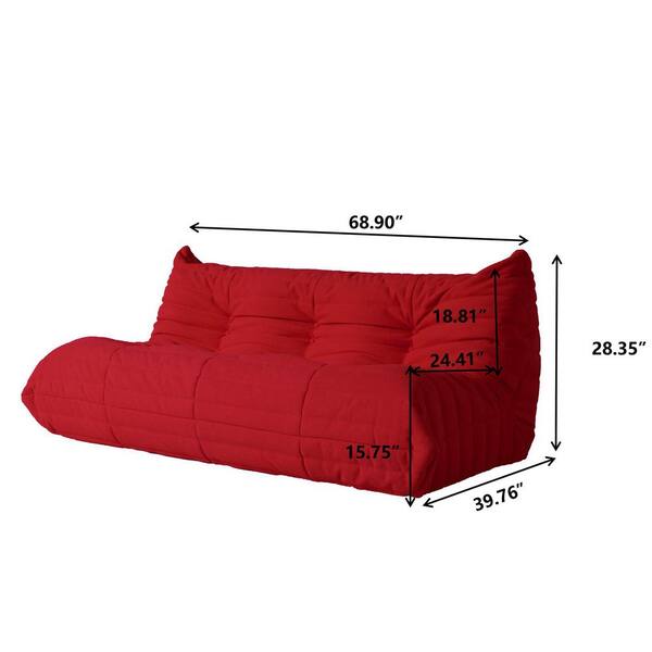69様 Magic Home Caterpillar 69 in. Armless Velvet Curved Comfy