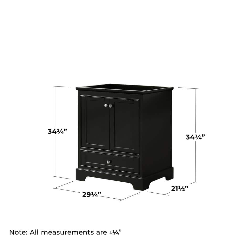Deborah 29" Dark Espresso Single Bathroom Vanity with Polished Chrome Trim