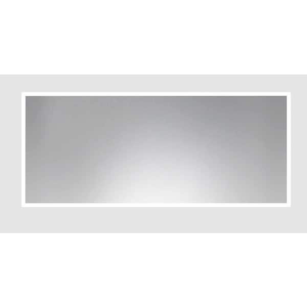 Oversized Rectangle Matte White Modern Mirror (60.25 in. H x 31.25 in. W)