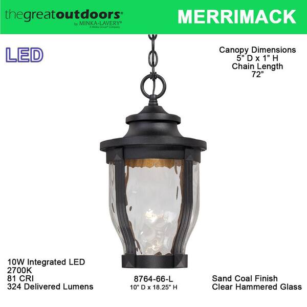 Minka Lavery Merrimack 1-Light Black Outdoor Integrated LED