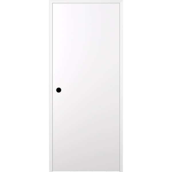 Stella 24 in. x 80 in. Right-Handed Solid Core Snow White Wood Composite  Single Prehung Interior Door