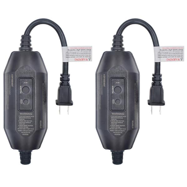 ELEGRP 1 ft. 15 Amp Automatic Reset 2 Prong InLine Portable GFCI