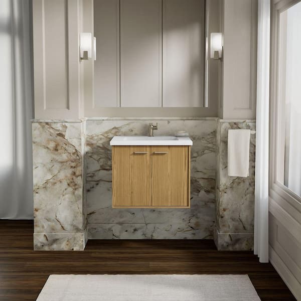 Jute 24 in. W x 22 in. D x 20 in. H Bathroom Vanity Cabinet without Top in Walnut Flax